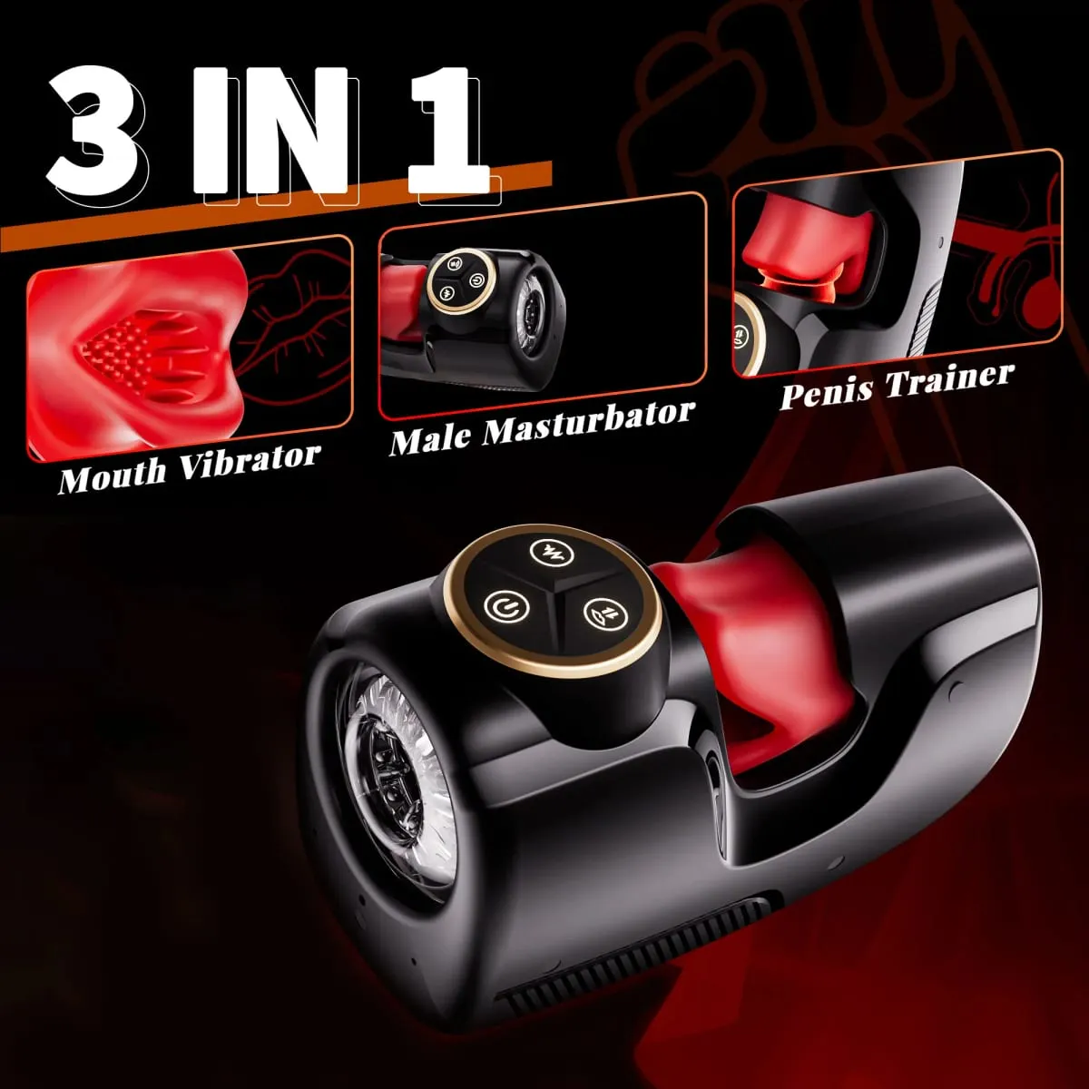 Thrusting ชาย Masturbator ดูดอมควยเครื่องอวัยวะเพศชายการฝึกอบรม Vibrator Glans Stimulater ชาย Stroker เพศของเล่นสำหรับผู้ชาย — image 2
