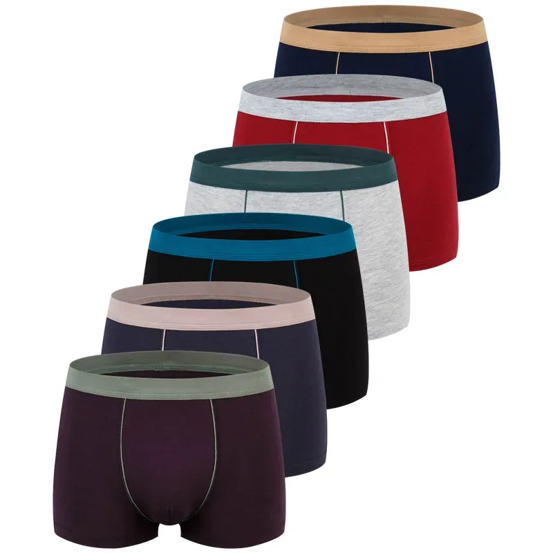 Stor storlek Sömlösa underkläder Herr Boxershorts i massiv bomull Herrtrosor Andas Boxers Herrpaket Kalsonger Man — image 2
