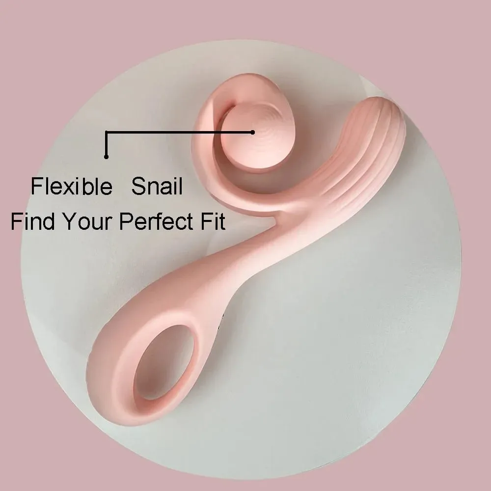 Vibromasseur flexible en forme d'escargot et de lapin pour femme, stimulateur clitoridien du point G, double masseur, jouet sexuel pour adulte, gode de pénétration, jouet de 18 ans et plus — image 4