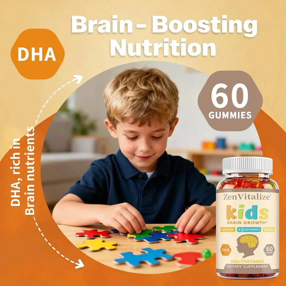 Gummi til børns hjerneudvikling - med Omega 3 DHA fremmer børns hjernesundhedshukommelse og immunforsvar — image 2