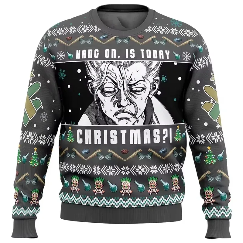 Novo suéter da moda, successo de vendas, com estampa de Natal do Dr. Stone, présente de Natal gravé pour les hommes et les femmes, m — image 10