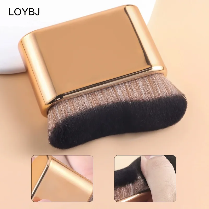 Pennello autoabbronzante per il corpo Pennelli per trucco morbidi dorati Pennello autoabbronzante portatile Strumenti per applicare la crema solare per fondotinta per collo e gambe — image 3