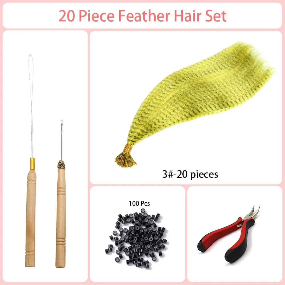 Estensioni dei capelli sintetici colorati I-Tip in piume finte 16 "20 fili/pacco Accessori per parrucche in fibra resistente al calore da donna — image 10