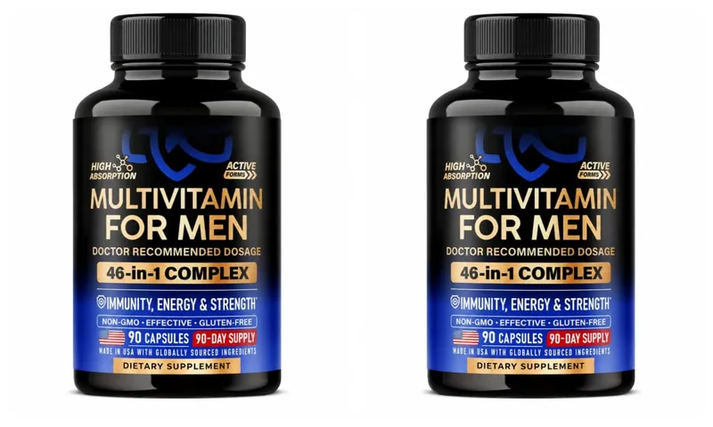 Multivitamin for Men 90 Capsules B Complex B12 Vitamin D3 K2 Zinc Magnesium Plant Extract Blend Non GMO Daily Nutrition Support — image 7