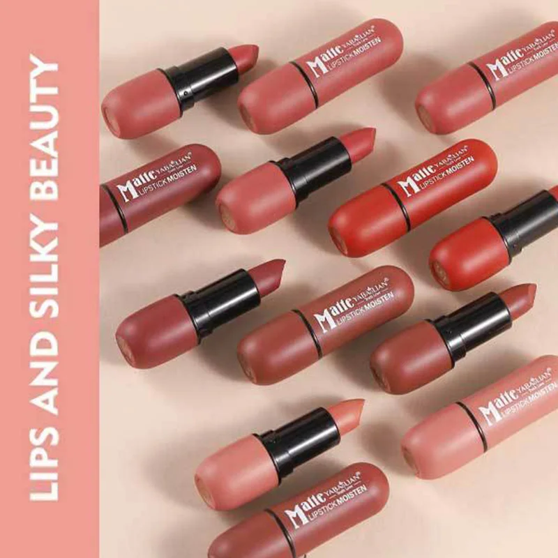 6 สีเซ็กซี่ Matte ลิปสติก Waterproof Long Lasting Color Rendering Non-stick Velvet Lips Contour ดินสอผู้หญิงแต่งหน้าเครื่องสำอาง — image 4