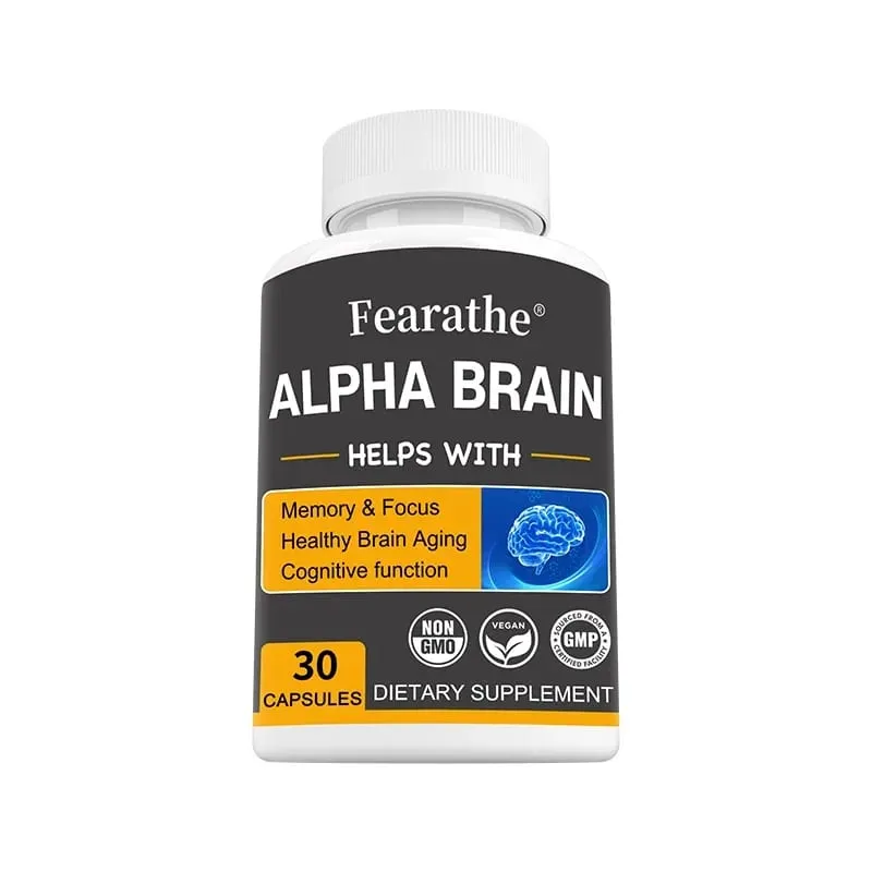Alpha Brain Nootropics Supplément cérébral pour hommes et femmes – Mémoire Clarté mentale et cognition avec capsules de vitamine B6 Focus