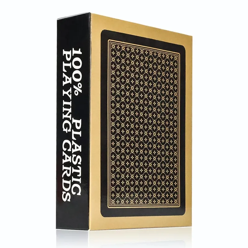 Premium Black Glod Hrací karty PVC Plast Vodotěsné Odolné pokerové karty Velký balíček karet pro večírky