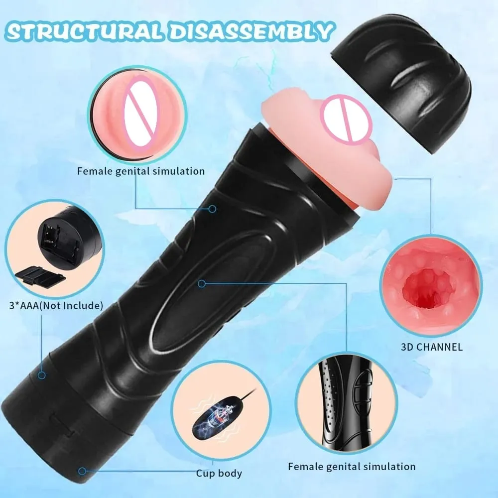 Masturbatore maschile Succhiare Rotazione Esercizio di resistenza Carne come la luce Vibratin 2-in-1 Masturbaror Parar Hombre Giocattoli del sesso per gli uomini — image 2