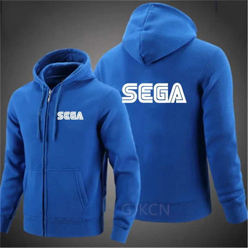 Men Sweatshirts Autumn Sega Pullover Casual Zipper Jacket for Male Hoody Outdoor Sweatshir Autumn Solid Color Turtleneck Swea — image 9