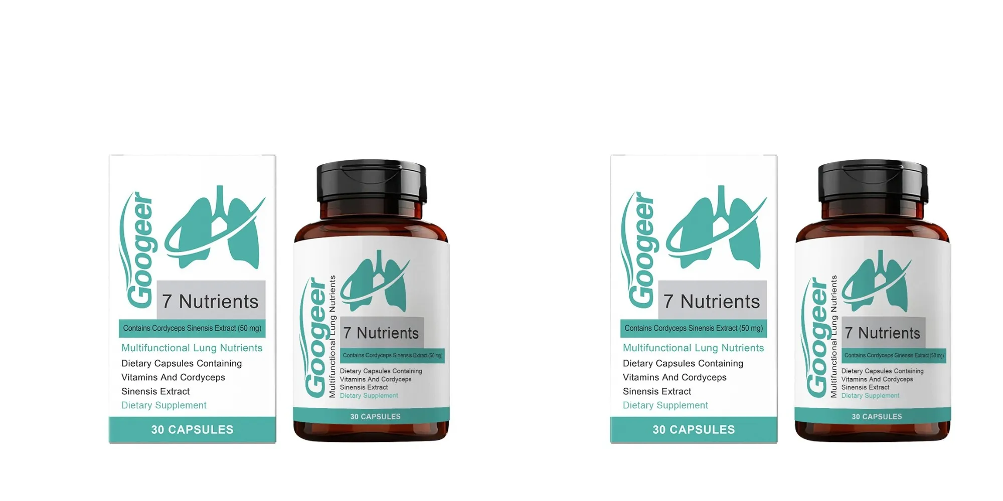 Googeer 7 Nutrients Lung Nutrition Capsules with Cordyceps Sinensis Extract &Vitamins Daily Respiratory Wellness Supplement 30Ct — image 8
