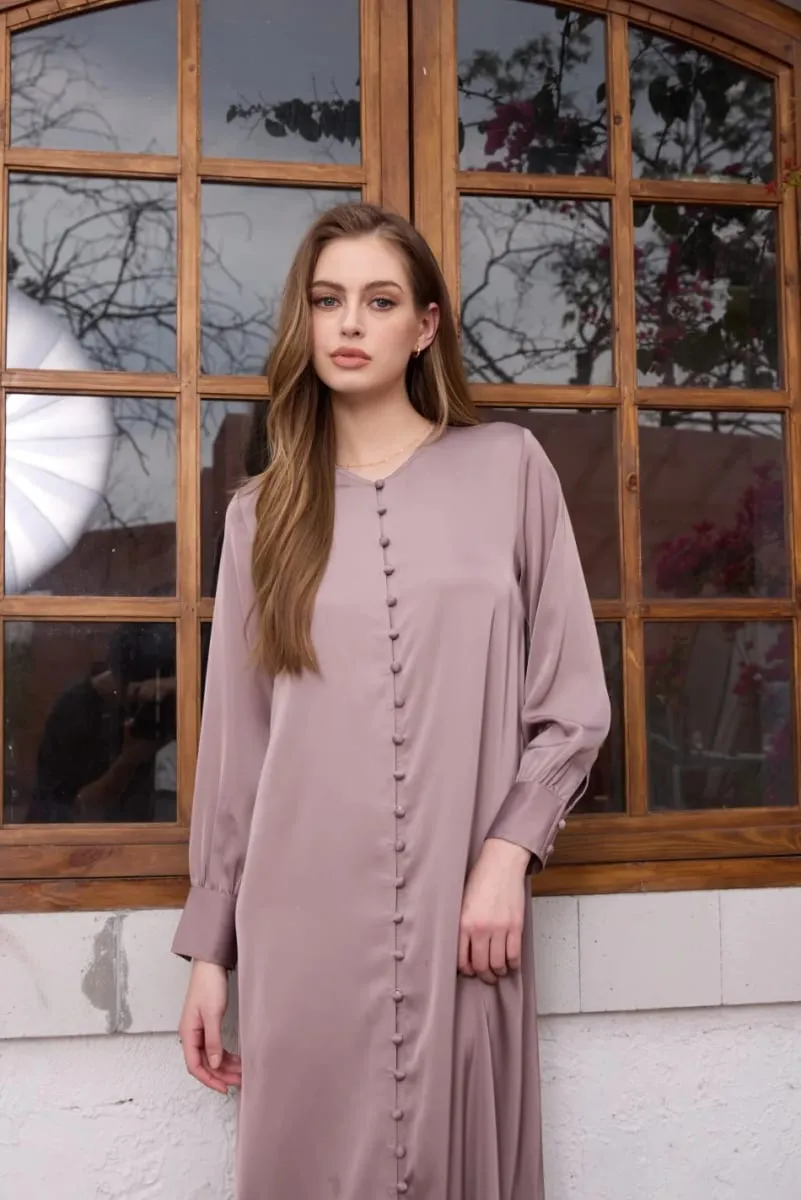 AS SS26 light satin ball buttons dress lightweight super comfortable fabric dressy woman clothes — image 3
