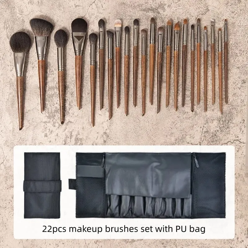 22-teiliges Make-up-Pinsel-Set aus Ziegenhaar: Lidschattenpinsel, Foundation-Puderpinsel, Konturen-Rougepinsel, kosmetische Make-up-Tools — image 5