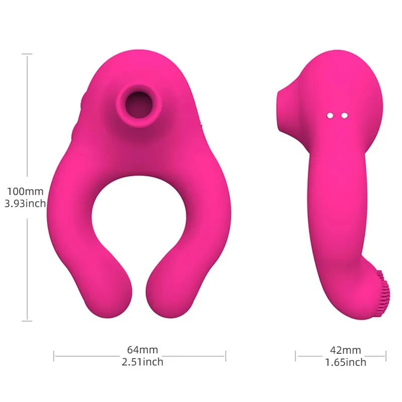 Eiaculazione ritardata Anello del pene Sex Shop Materiale morbido Anello del rubinetto Succhiare stimolatore del clitoride Massaggiatore dello scroto Giocattoli del sesso per le coppie