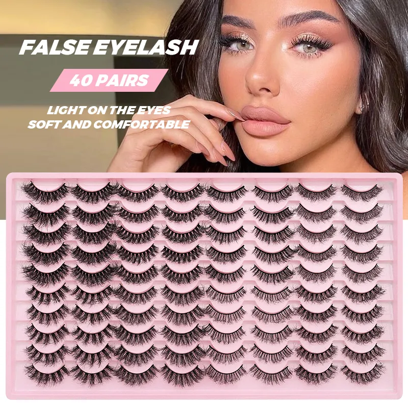 40 Pairs Volume Strip Lashes Faux Mink False Eyelashes Kit Cosmetics Soft Fake Volume Eyelash Extensions Wholesale — image 6