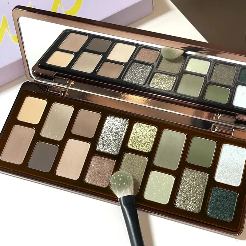 16 Warna Green Pearl Eyeshadow Palet Solek Kalis Air Tahan Air Kilauan Berlian Pembayang Mata Kosmetik Mata Kristal Berkilauan