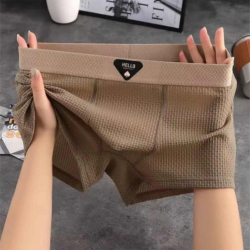 4pcs Men's Boxer Shorts Ice Silk Underwear Underpants Cool Breathable Sexy Slim Panties Mesh Lingerie — image 12
