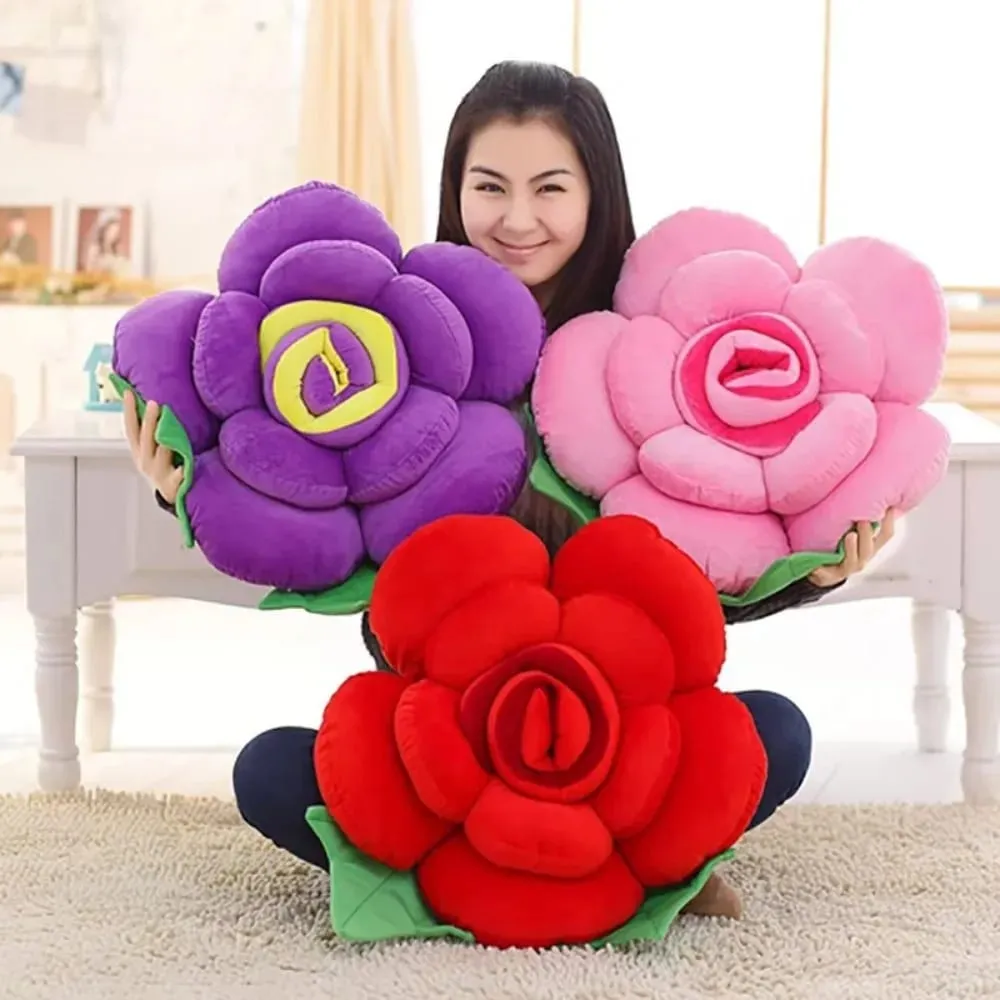 Grand oreiller en forme de Rose en peluche coloré, coussin de fleur de canapé, simulation d'intérieur de voiture, fournitures de fête de mariage, nouvelle collection — image 7