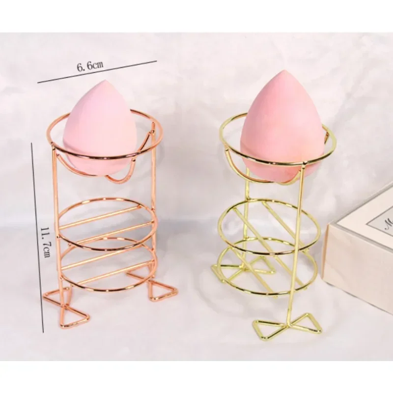 Flerlagers metallfäste Makeup Puffställ Kosmetisk hållare Blender Display Stativ Legering Torkkraft Smink Svampverktyg — image 7