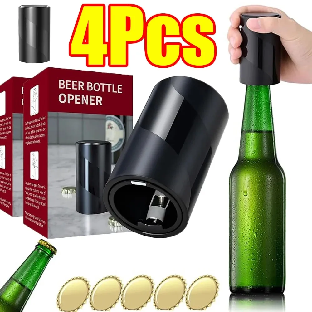 1-4 szt. Otwieracz do butelek piwa butelka Push Down mały przenośny otwieracz automatyczny otwieracz do piwa do domowych barów piknik Camping piesze wycieczki — image 2