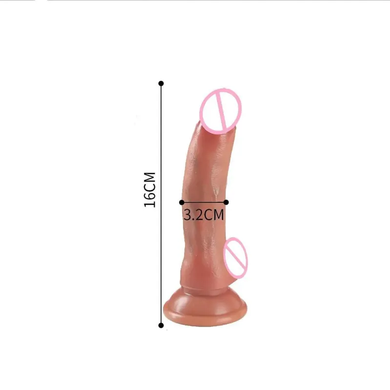 Soft Realistic Skin Feel Human Penis Levné Dildo Dvojitá silikonová přísavka Thick Dick Anální sexuální hračky Muži Ženy Gay Strapon Cock — image 9