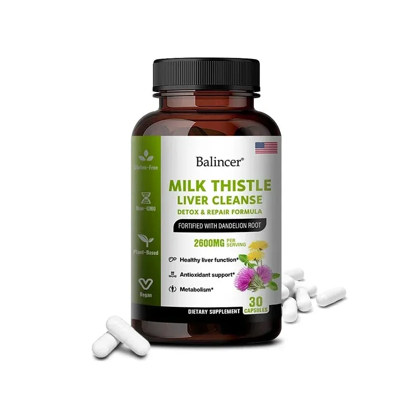 Milk Thistle and Dandelion Root Extract Supplement for Liver Detoxification Repair and Nourishing Antioxidant — image 9
