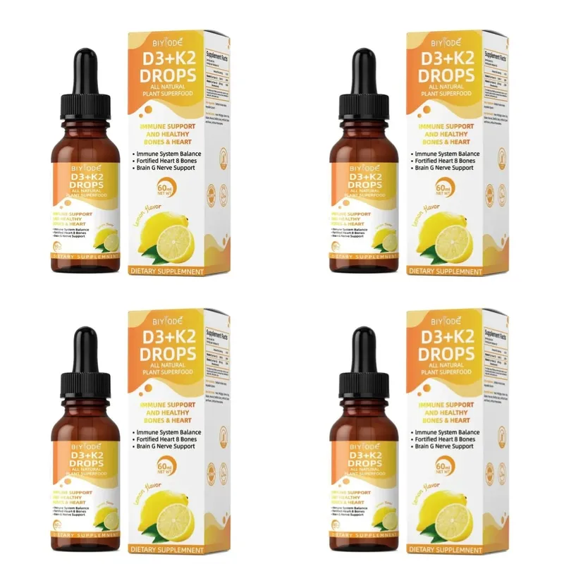 Vitamine D3 K2 Gouttes liquides Absorption du calcium et soutien osseux 1000 UI D3 au goût de citron K2 60 ml 30 portions — image 10