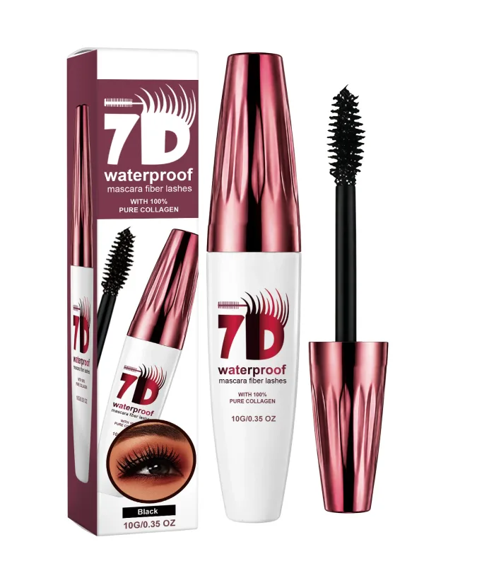 7D Volumizing Mascara Kalis Air Semulajadi Lembut Licin Ringan Tahan Lama Kalis Noda Solekan Mata Hitam