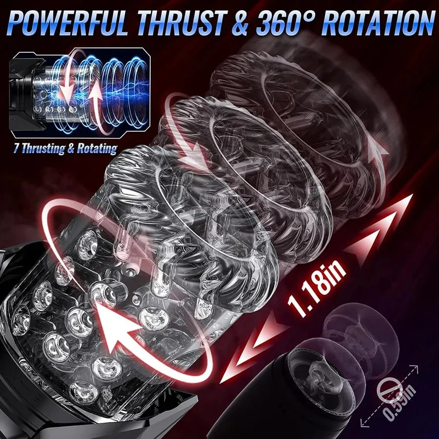 Masturbador masculino automático, bomba de pene, succión, vibración, empuje, 100% giratorio, resistente al agua, mamada, juguete sexual para adultos, Stroker para hombres — image 6