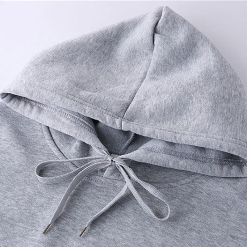 2024 풀오버 후드 봄과 가을 긴 소매 솔리드 컬러 후드 티셔츠 패션 캐주얼 남성 복장 Sportwear 루즈 피트 — image 5