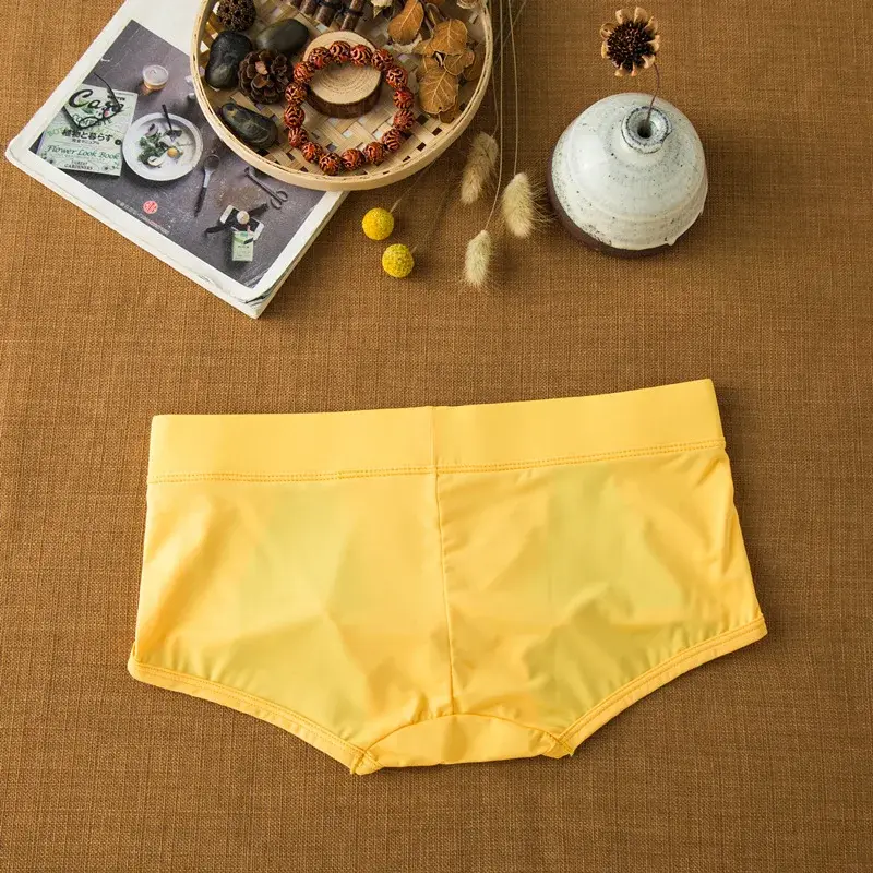 Ropa interior de seda de leche de ángulo plano para hombre, bóxers de talle bajo, cómodos y agradables para la piel, transpirables, suaves como la seda, de secado rápido — image 10