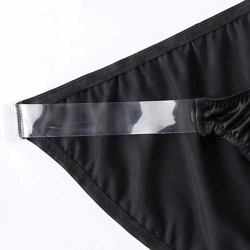 Raso di seta del ghiaccio come la biancheria intima da uomo Solido elasticizzato Slip a forcella alta Mutandine triangolari Custodia rigonfia Mutanda liscia e traspirante — image 11