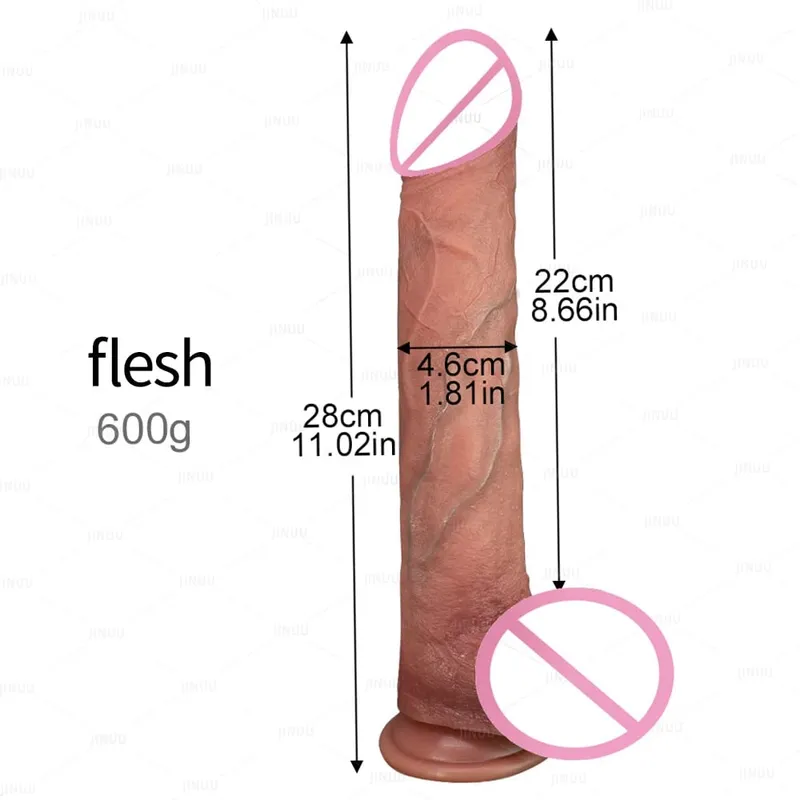 28cm Süper Yumuşak Silikon Yapay Penis Vantuzlu Esnek G-spot Strap-On Kadın Erkek Lezbiyen - Çiftler için Uzun Penis Seks Oyuncak