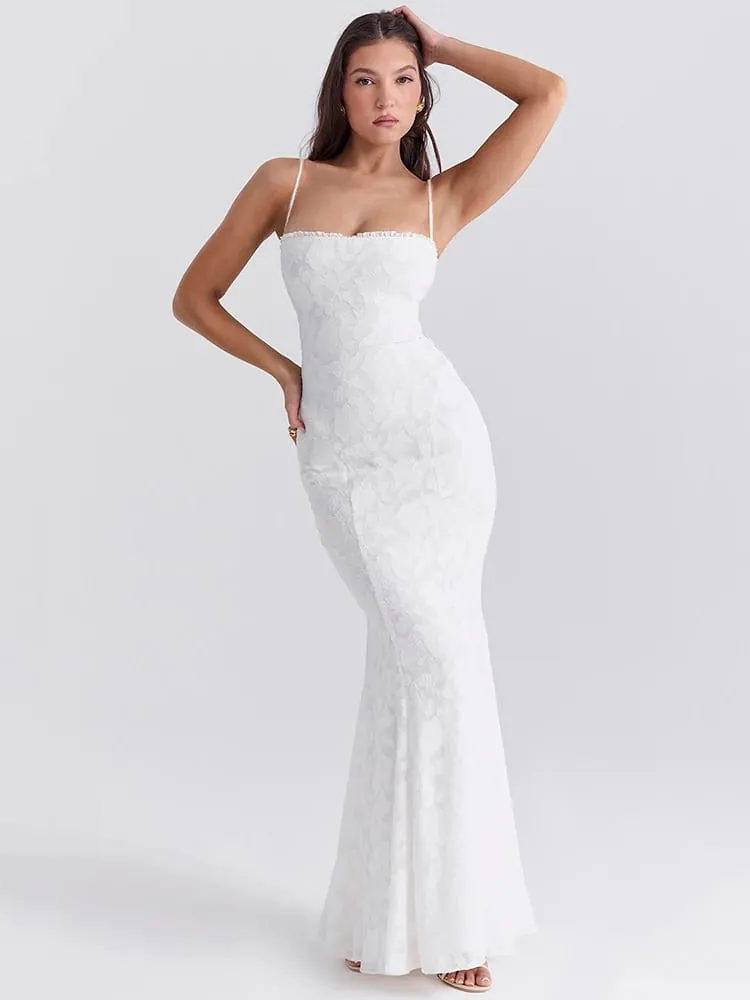Articat-Vestito lungo aderente sexy senza maniche in pizzo patchwork senza spalline Vestito elegante da sera per club party 2024 Estate — image 6