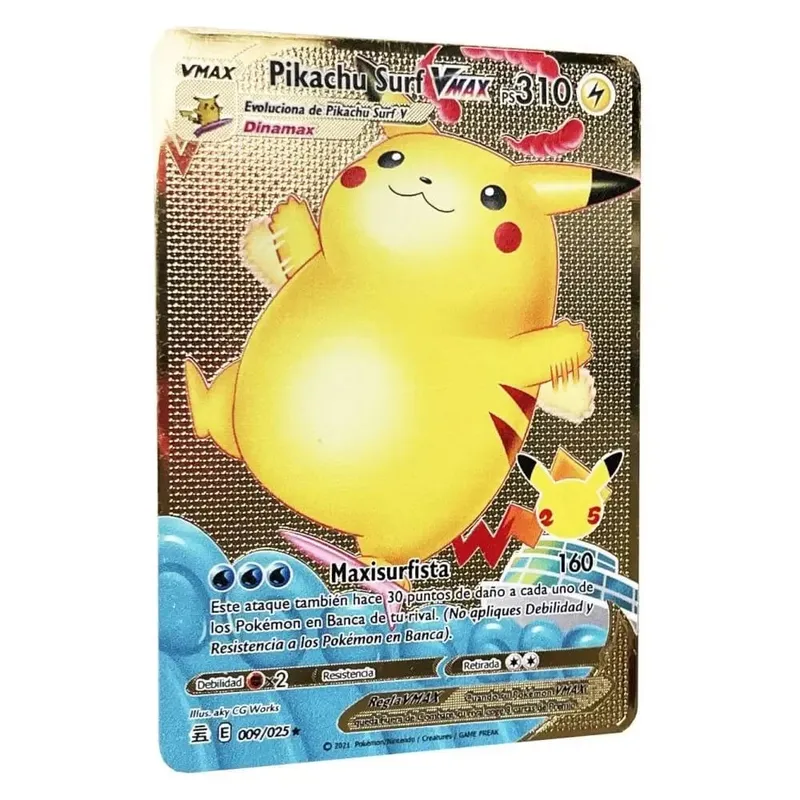 Pokemon Metal Cards in Spanish Pikachu Arceus Charizard DIY Trading Flash Card Anime Cartoon Gift — image 27
