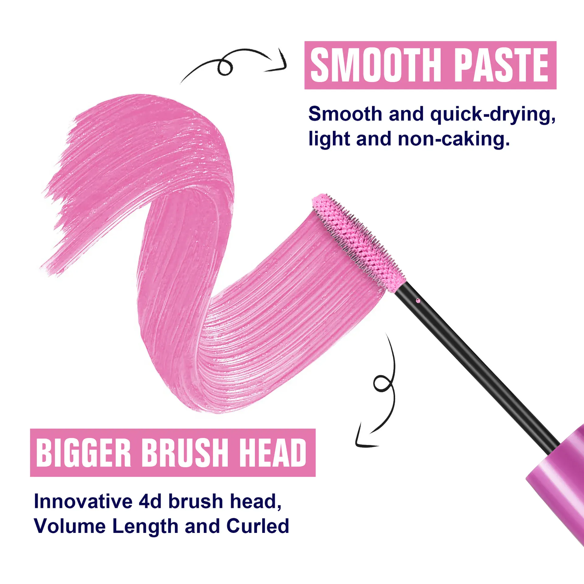 Mascara volumizzante impermeabile a 10 colori Mascara arricciacapelli a prova di sbavature a lunga durata Mascara blu zaffiro rosa per cosmetici per il trucco degli occhi — image 6