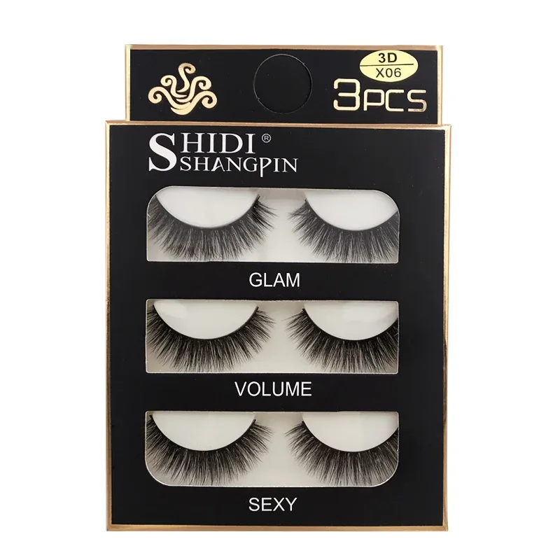 Faux Cils 3 paires de Faux Cils naturels longs en vison 3D, doux, moelleux, vaporeux, faits à la main, outils de maquillage pour les yeux, Maquiagem — image 3