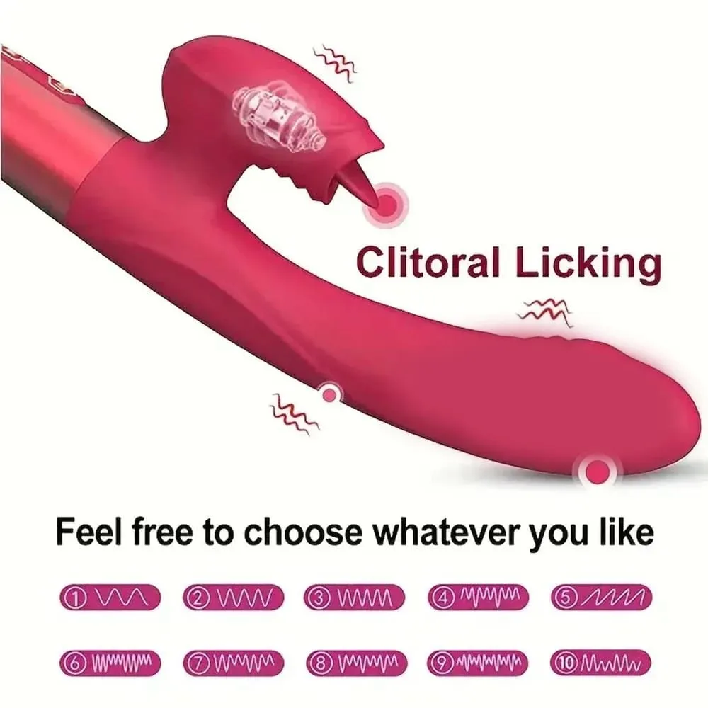 Powerful Vibrator for Women with Tongue Licking Clitoris Stimulator Female Masturbation G Spot Dildo Adults Goods Sex Toys 18+ — image 3