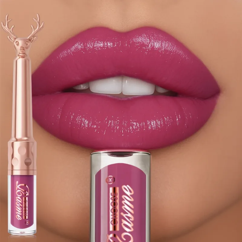 Moisturizing Cream Lip Gloss Efterår/Vinter Fugtgivende flydende læbestift Langtidsholdbar Ikke-fedtet læbemakeup Julebrun — image 5