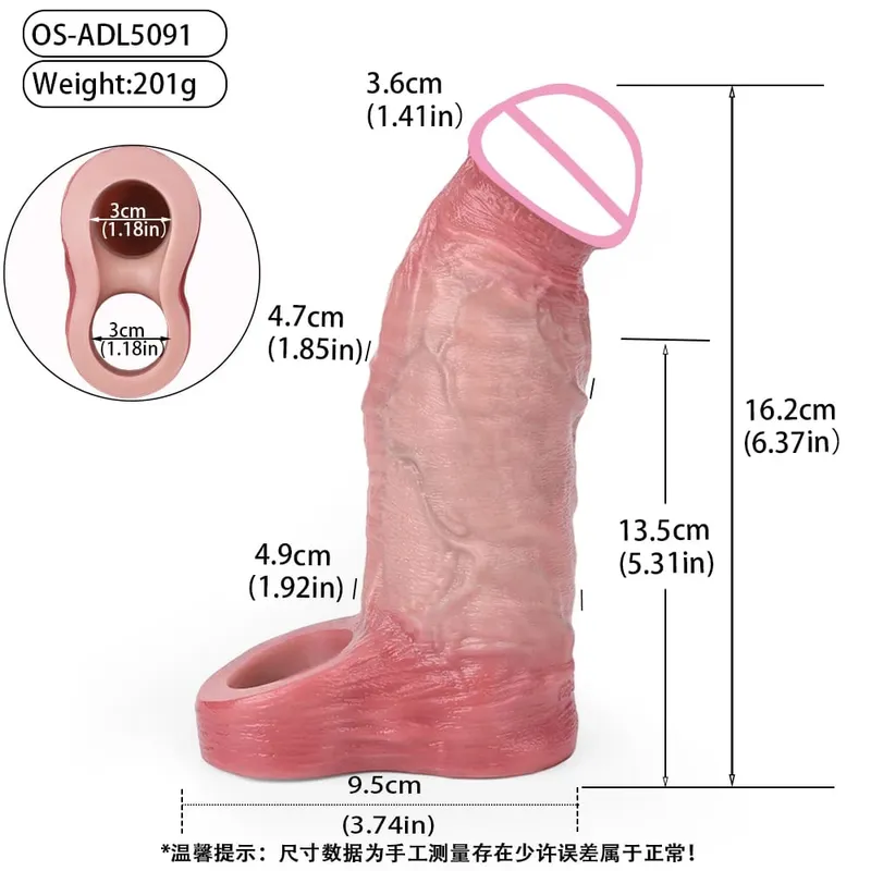 Penis Extender Device Cover Sleeve Girth Enhancement Pleasure Dildo Sheath Adult Sex Toys For Men Reusable Condom 18+ — image 12
