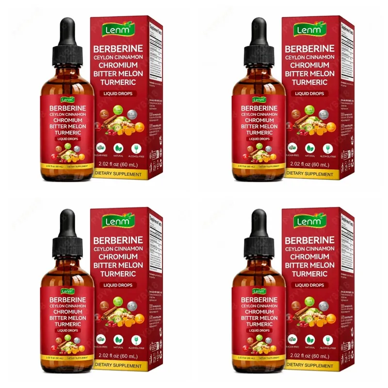 Berbérine Gouttes Liquides Chrome & Cannelle de Ceylan Soutient la Vitalité Bien-être Métabolique Santé Digestive Sans Sucre Sans OGM 60 ml — image 9