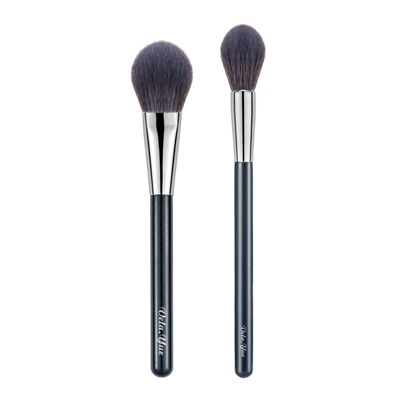 Vela.Yue 2pcs ชุดแปรงแต่งหน้าสำหรับ Face Powder Blusher Highlighters Luminizers เครื่องสำอางค์ชุดเครื่องมือความงาม
