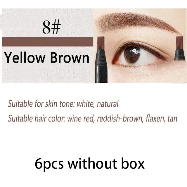 6/12PCS ดินสอเขียนคิ้ว Hard Core ขายส่งแต่งหน้าดึงสาย Haozhuang ยี่ห้อถาวร Peel off สีขาวสีดำกันน้ำธรรมชาติ — image 21