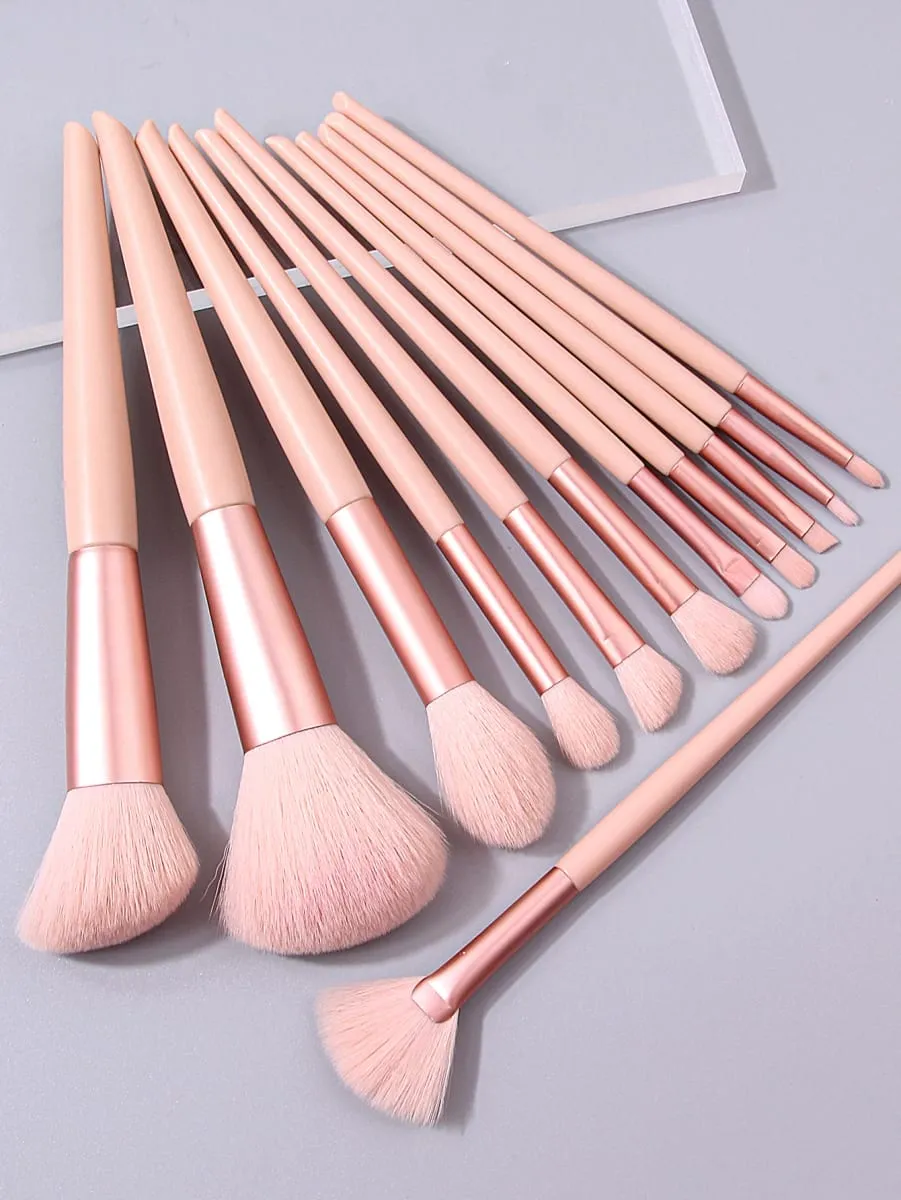 Set di pennelli per trucco rosa da 12 pezzi Pennelli per correttore, fard, cipria, ombretto, evidenziatore, fondotinta, strumenti di bellezza cosmetica — image 5