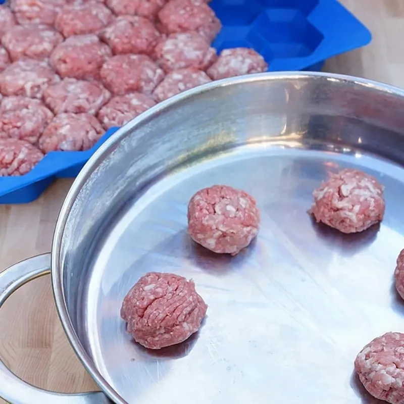 37 Mřížka silikonový výrobník na karbanátky Třepačka na výrobu rýžových kuliček Forma na karbanátky Rybí kuličky Hovězí kuličky Forma na maso Kuchyňské doplňky — image 5