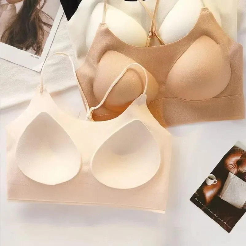 2025 Sexy French Camisole Backless Bra One-piece Seamless Lifting Lingerie No Underwire Gathering Anti-sagging Fix Cup Bra — image 7