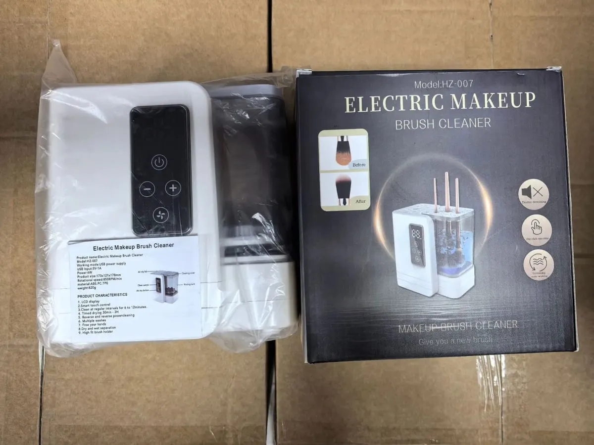 Mesin Pembersih Berus Solek Elektrik 5 DALAM 1 Dengan Pengering Berus Solek Alat Pembersih Berus Kosmetik Automatik Berfungsi Mulitfungsi — image 6