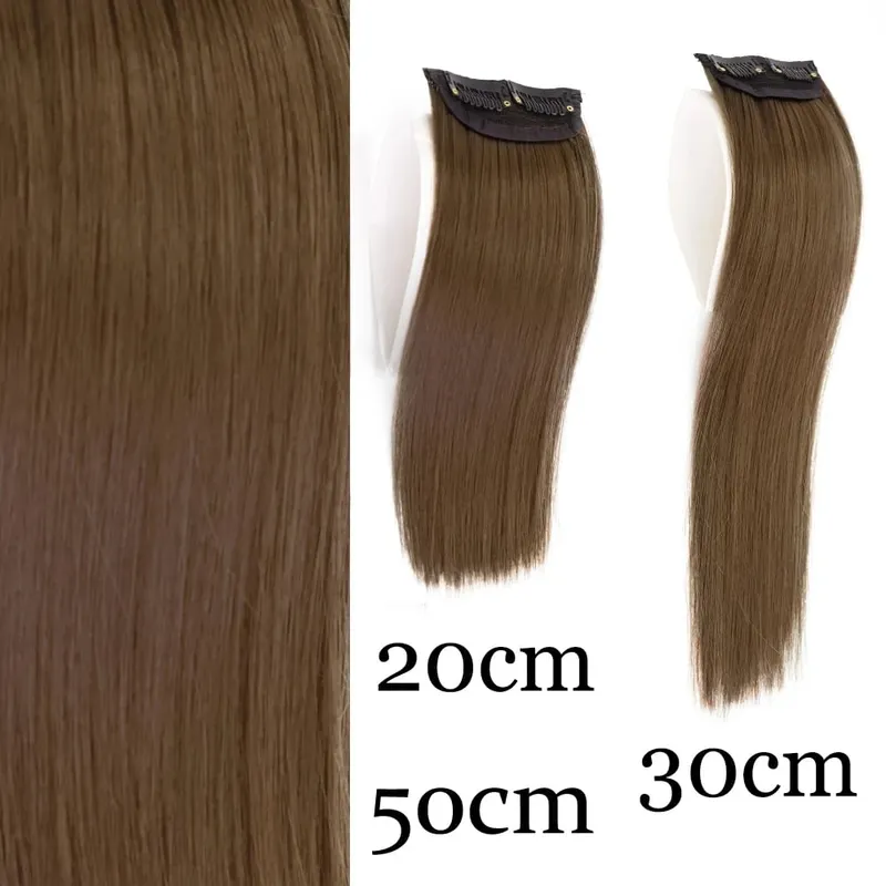 Synthetic Invisable Seamless Hair Pads Clip In One Piece 2Clips Increase hair volume Hair Extensions Top Side Cover Hairpiece — image 16