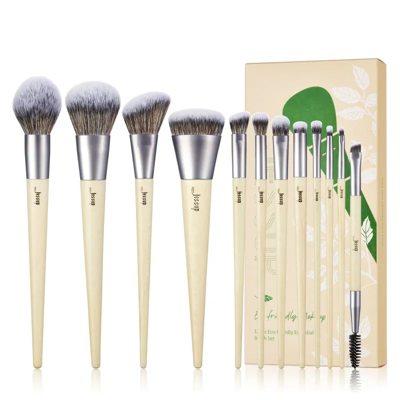Jessup Trang Điểm 10-14Pc Bộ Cọ Trang Điểm Tổng Hợp Cọ Kem Nền Đường Viền Phấn Mắt Lót Pha Trộn Nổi Bật T329 — image 13