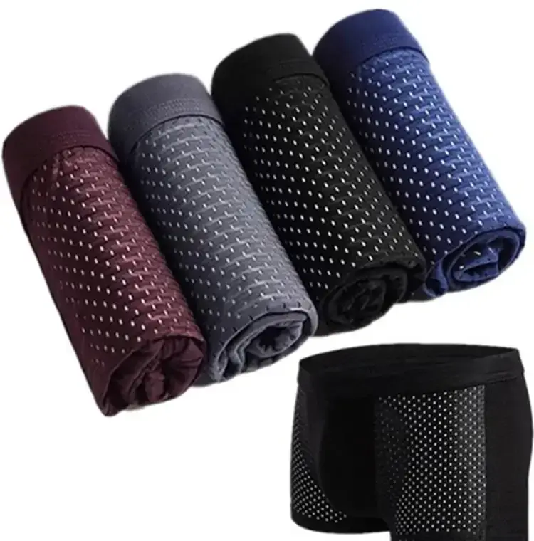 4Pcs Bamboo wear Bamboo Boxer Short Men Microfiber Boxer Briefs Underwear Compression Stretch — image 8