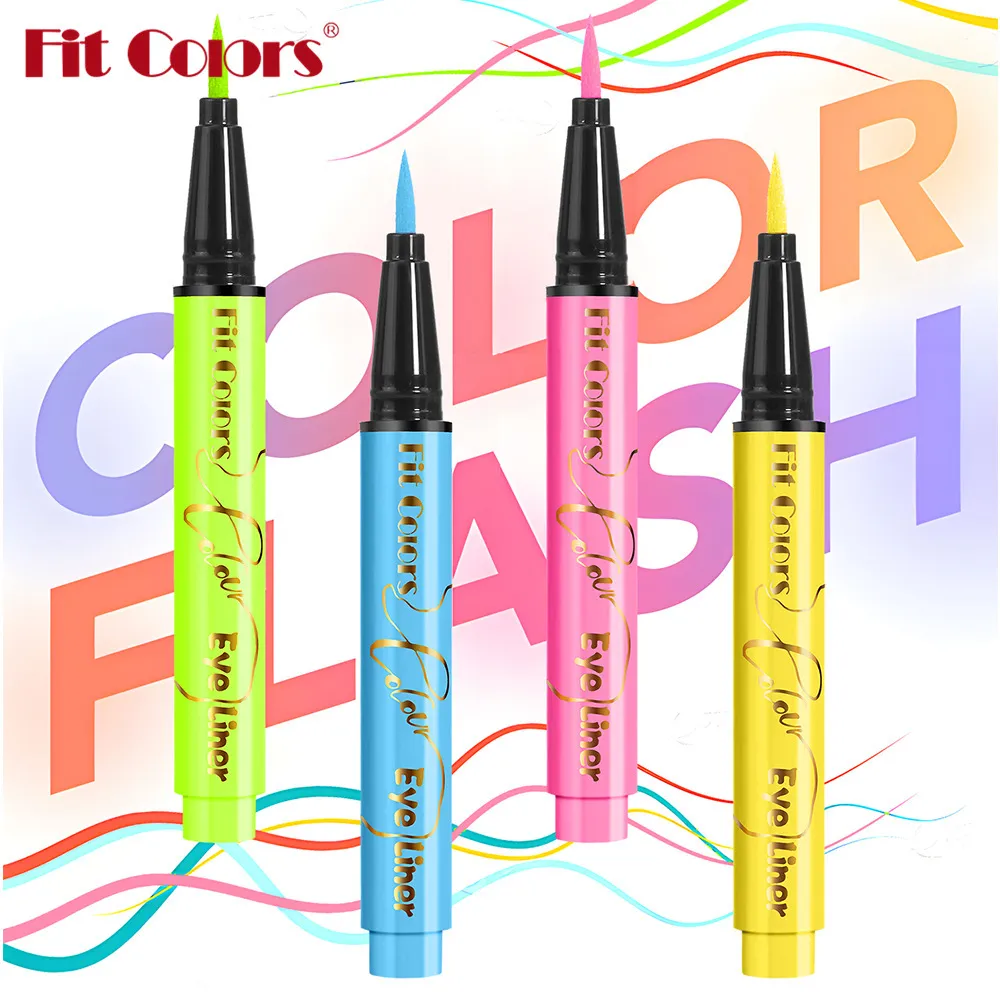 12-color UV Fluorescent Eyeliner Pen Neon UV Reactive Liquid Eyeliner Waterproof Long Lasting Matte Colorful Eye Liner Makeup — image 3